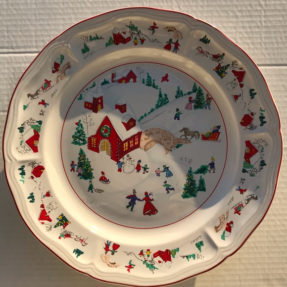 Farberware “White Christmas” Chop Plate/Round Platter 1995 - Picture 1 of 5